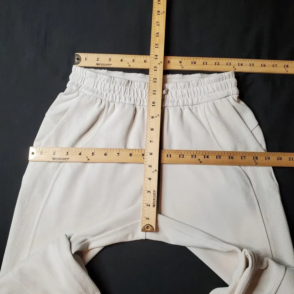 Lululemon Women's Size 6 Brushed Softstreme Ribbed High-Rise Jogger White Opal
